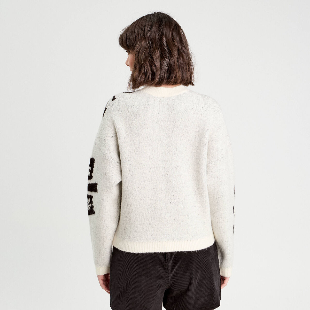 Pull manches longues ecru femme