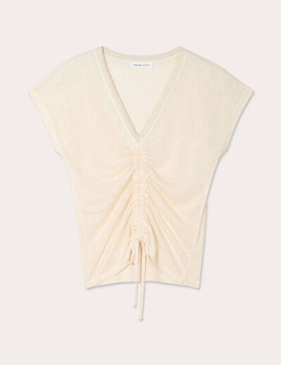 T-shirt manches courtes ecru femme