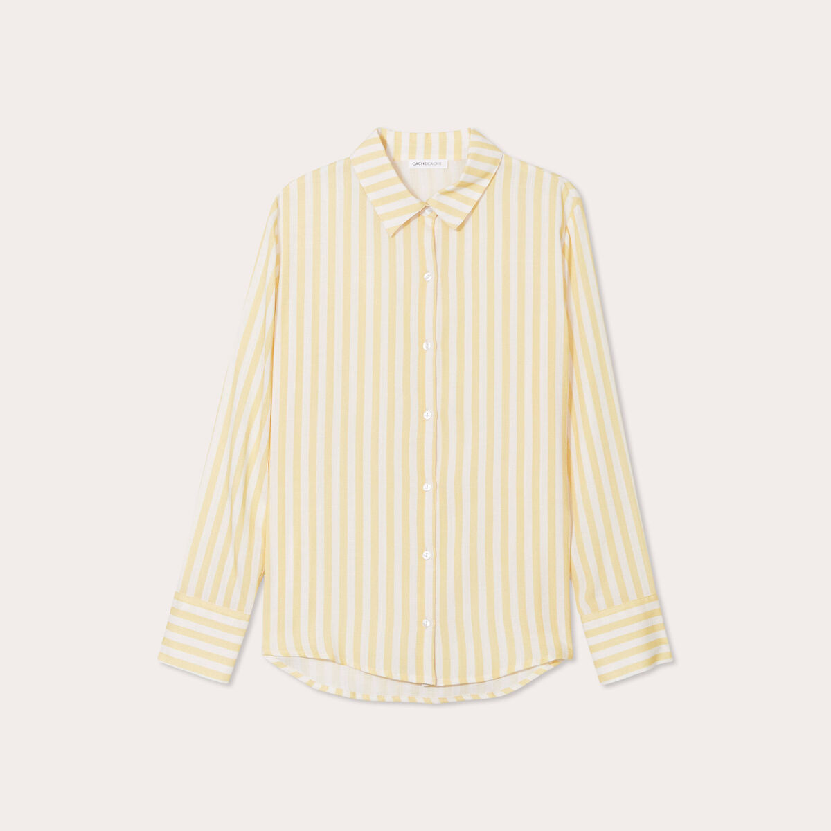 Chemise manches longues jaune femme