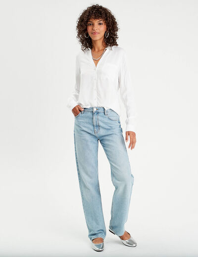 Chemise manches longues ecru femme