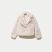 Manteau fausse fourrure ivoire femme