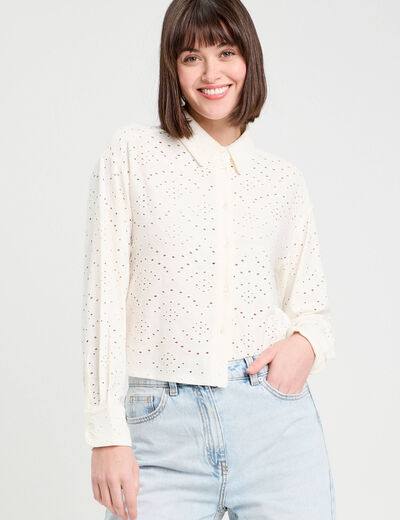 Blouse broderie anglaise blanc femme