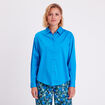 Chemise manches longues bleu femme