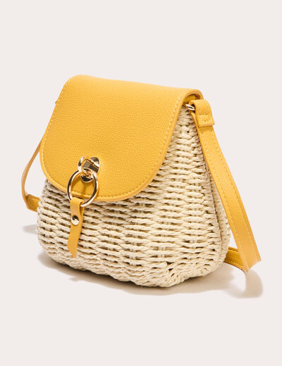sac effet chiné jaune femme