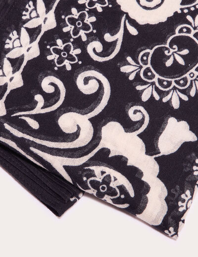 Foulard carré noir femme