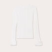 T-shirt poignets fourrure ecru femme