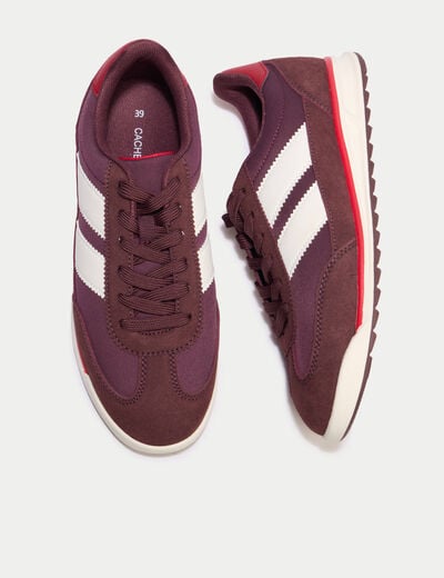 Basket aspect daim bordeaux femme