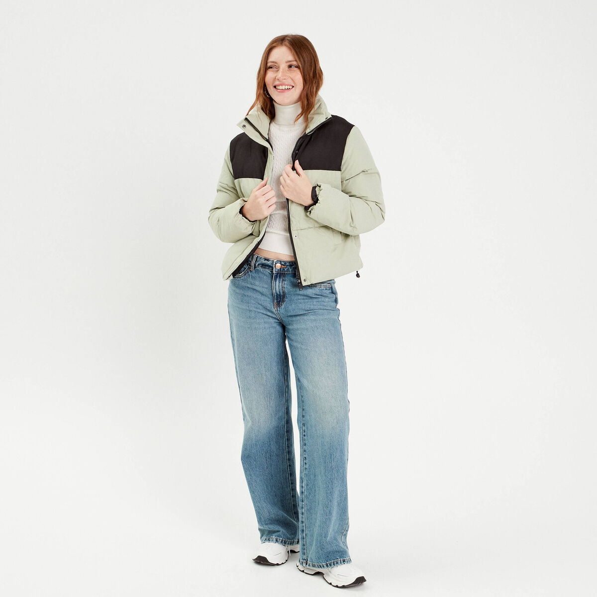 Doudoune vert pastel femme