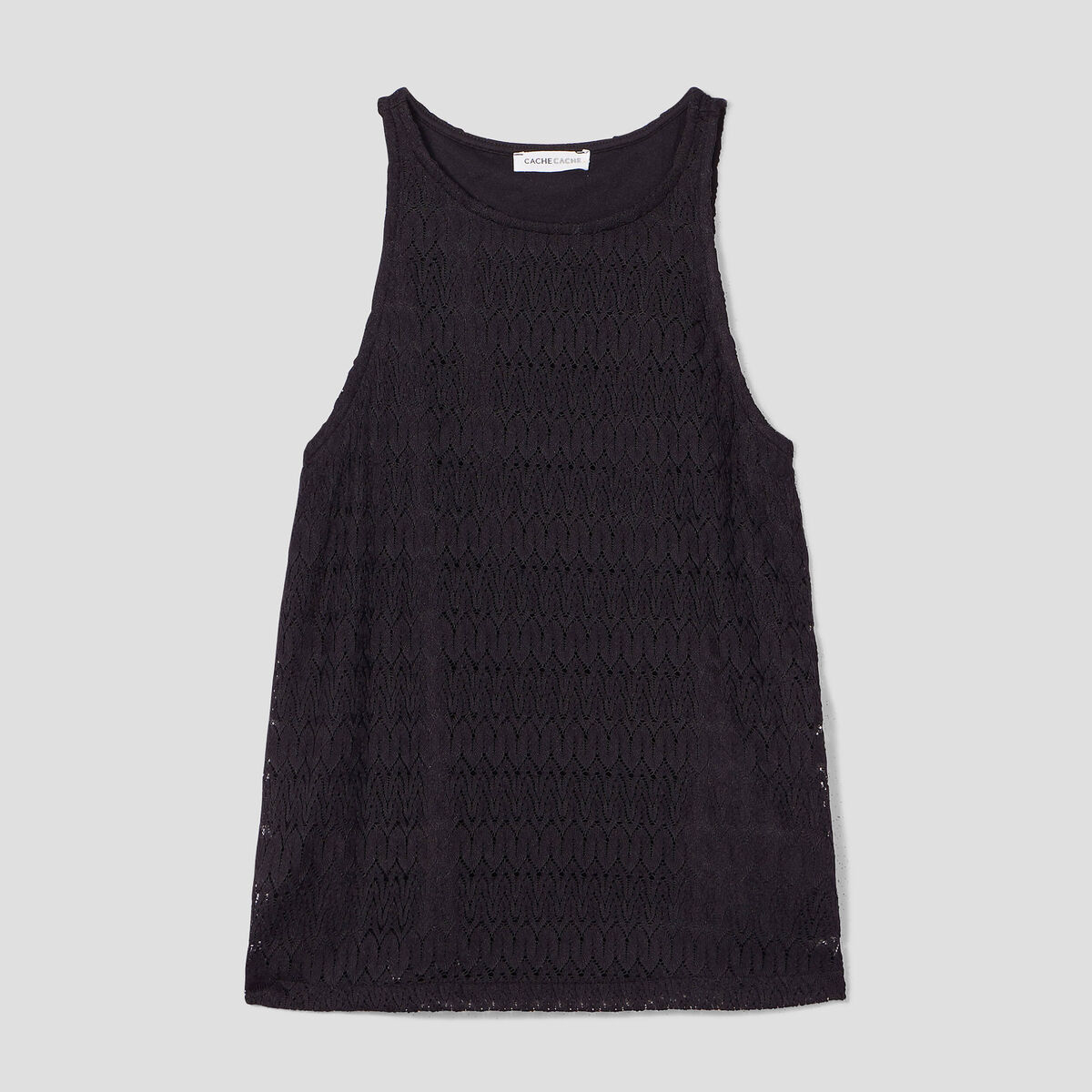 Débardeur doublure dentelle noir femme