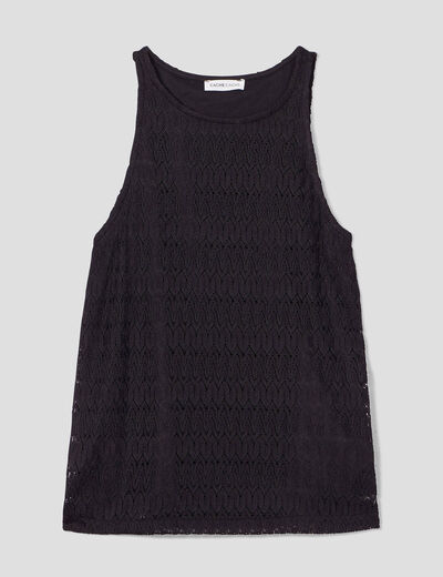 Débardeur doublure dentelle noir femme