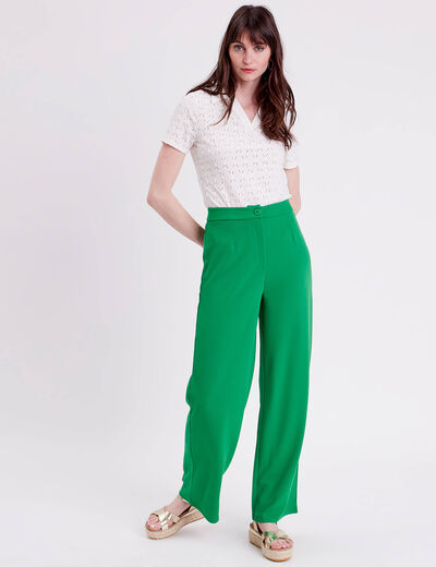 Pantalon large vert femme