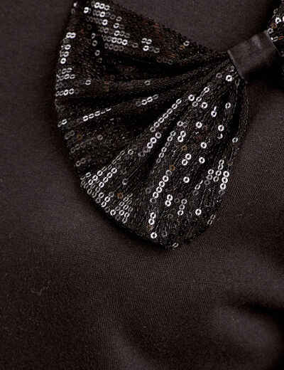 Sweat noeud sequins noir femme