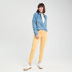 Jeans slim 5 poches jaune clair femme