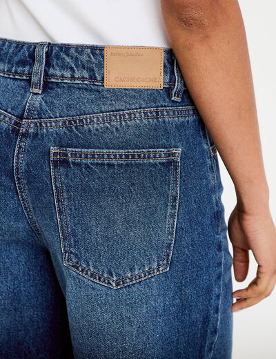 Bermuda en jean bleu fonc&eacute; femme