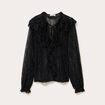 Blouse dentelle et studs noir femme