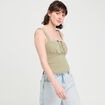 Bustier avec coques vert kaki femme