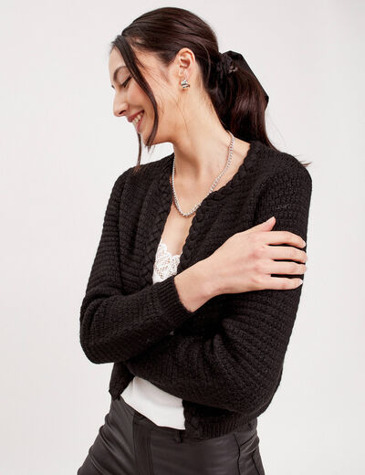 Veste manches longues noir femme