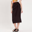 Jupe midi droite avec noeud noir femme