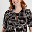 Blouse manches courtes noir femme
