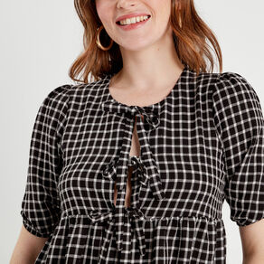 Blouse manches courtes noir femme