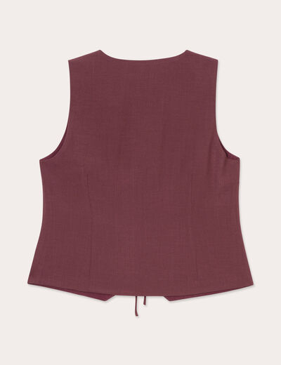 Gilet sans manches prune femme