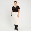 Jupe crayon taille standard ecru femme