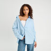 Chemise manches longues bleu femme