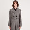 Veste ajustée boutonnée gris femme