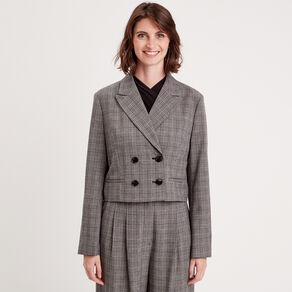 Veste ajustée boutonnée gris femme