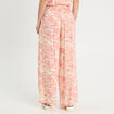 Pantalon large avec ceinture beige femme