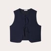 Veste matelassée nouée bleu marine femme