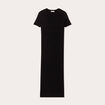 Robe longue moulante côtelée noir femme
