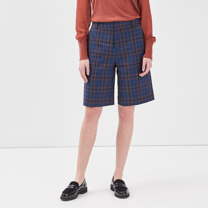 Bermuda droit bleu clair femme