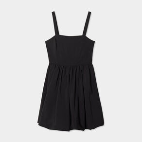 Robe évasée effet boule noir femme
