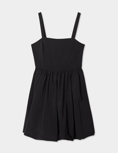 Robe évasée effet boule noir femme