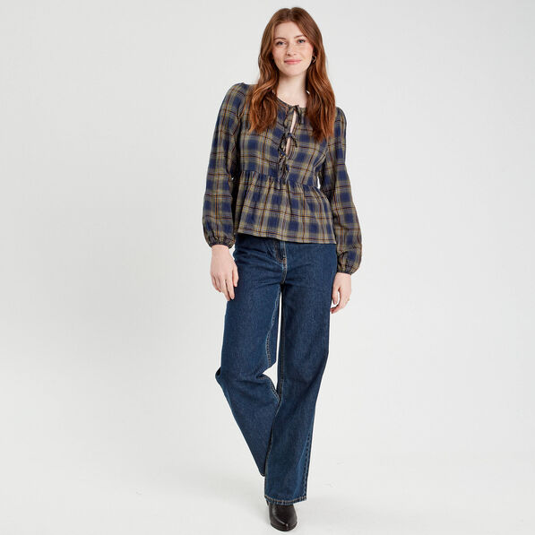 blouse avec noeuds vert kaki femme Blouse avec noeuds vert kaki femme