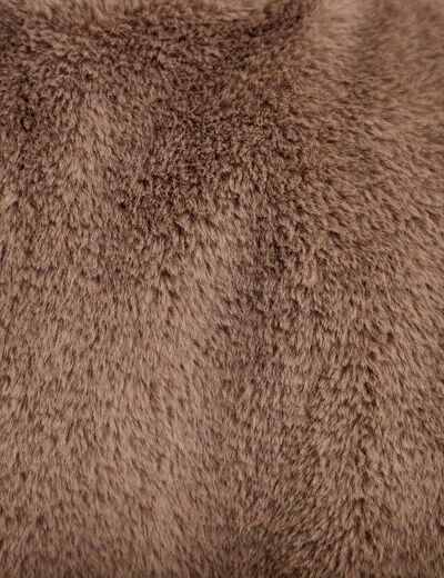 Veste sans manches fermeture zipp&eacute;e taupe femme