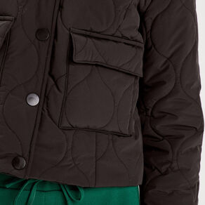 Veste matelassée courte noir femme