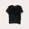 Blouse volants noir femme