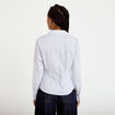 Chemise ajust&eacute;e manches longues bleu femme