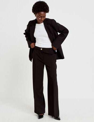 Pantalon bootcut taille standard noir femme