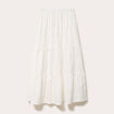 Jupon long &eacute;vas&eacute; avec broderie blanc femme