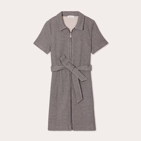 robe droite zippee ceinturee blanc femme Robe droite zippée ceinturée blanc femme