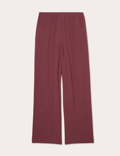Pantalon large fluide prune femme