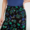 Pantalon large taille standard pliss&eacute; noir femme
