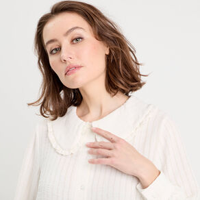 blouse col claudine ecru femme Blouse col claudine ecru femme