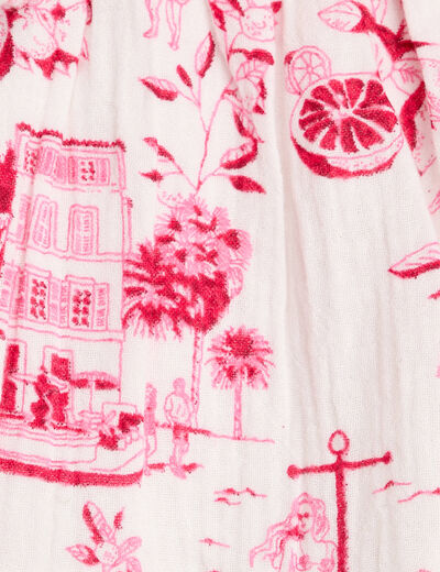 Robe évasée avec bretelles rose fushia femme