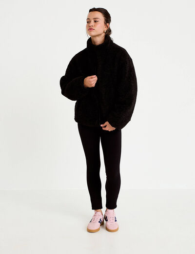 Parka r&eacute;versible effet polaire noir femme