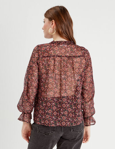 Blouse manches longues rose femme