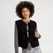 Gilet sans manches noué noir femme